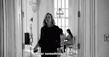 Gif of Jessica Lange in &quot;American Horror Story&quot; saying &quot;wear something black&quot;