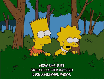 Bart and Lisa comment on Marge's mental health