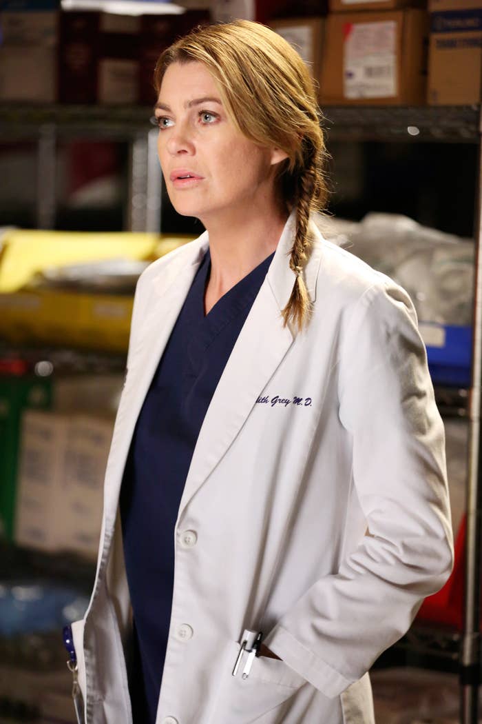 Meredith Grey in a white doctor&#x27;s coat