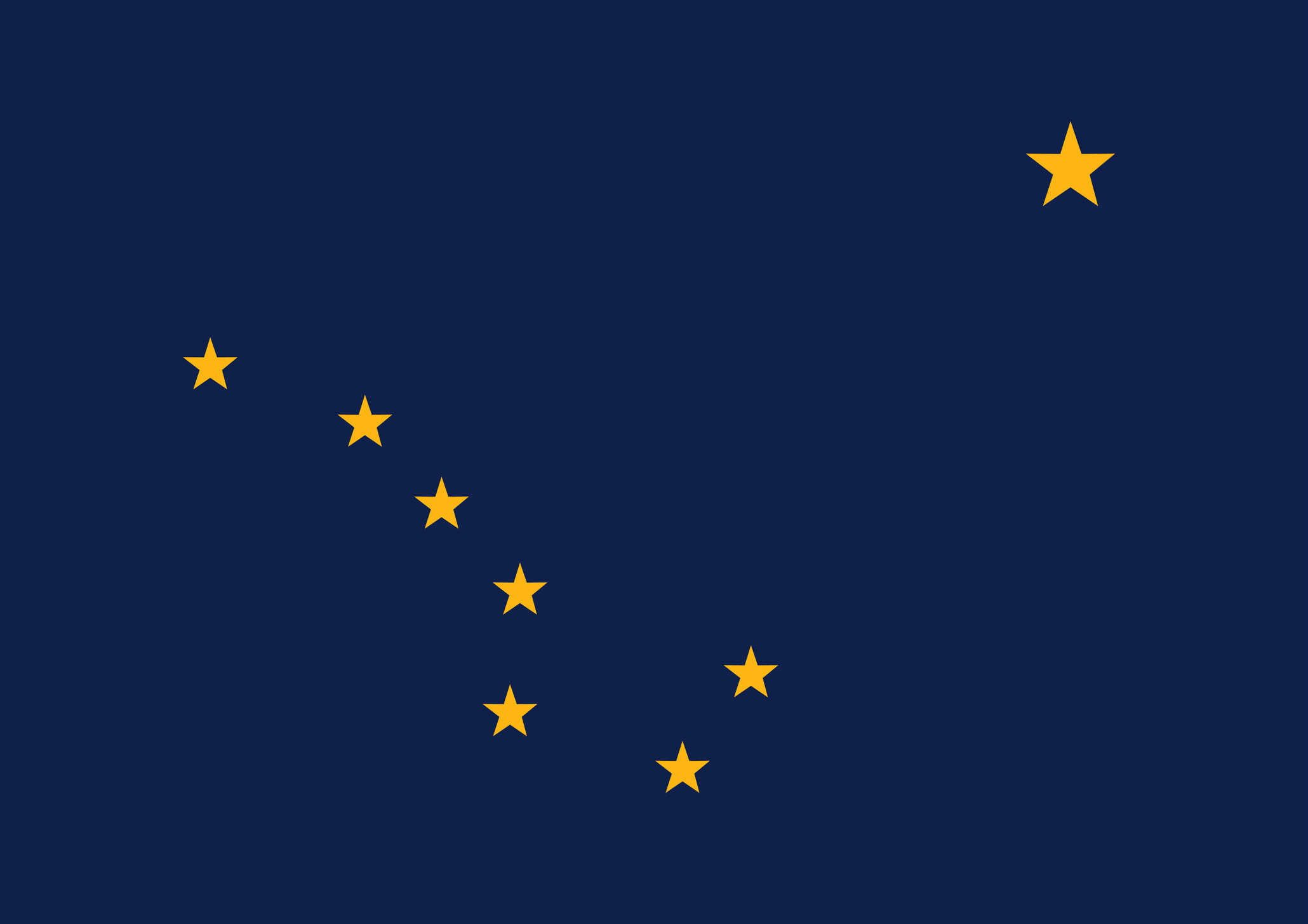 the state flag of Alaska, with the big dipper and the north star