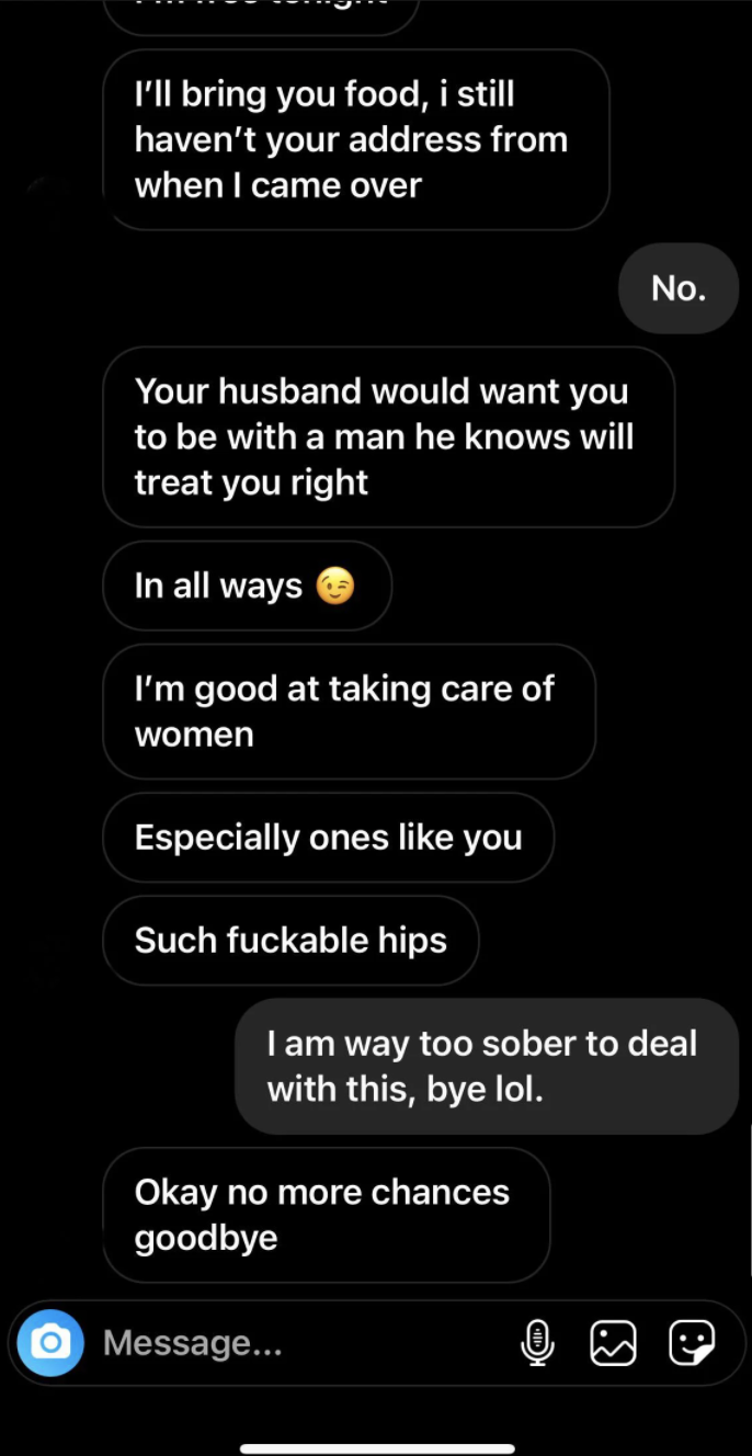 Widow's husband's coworker: