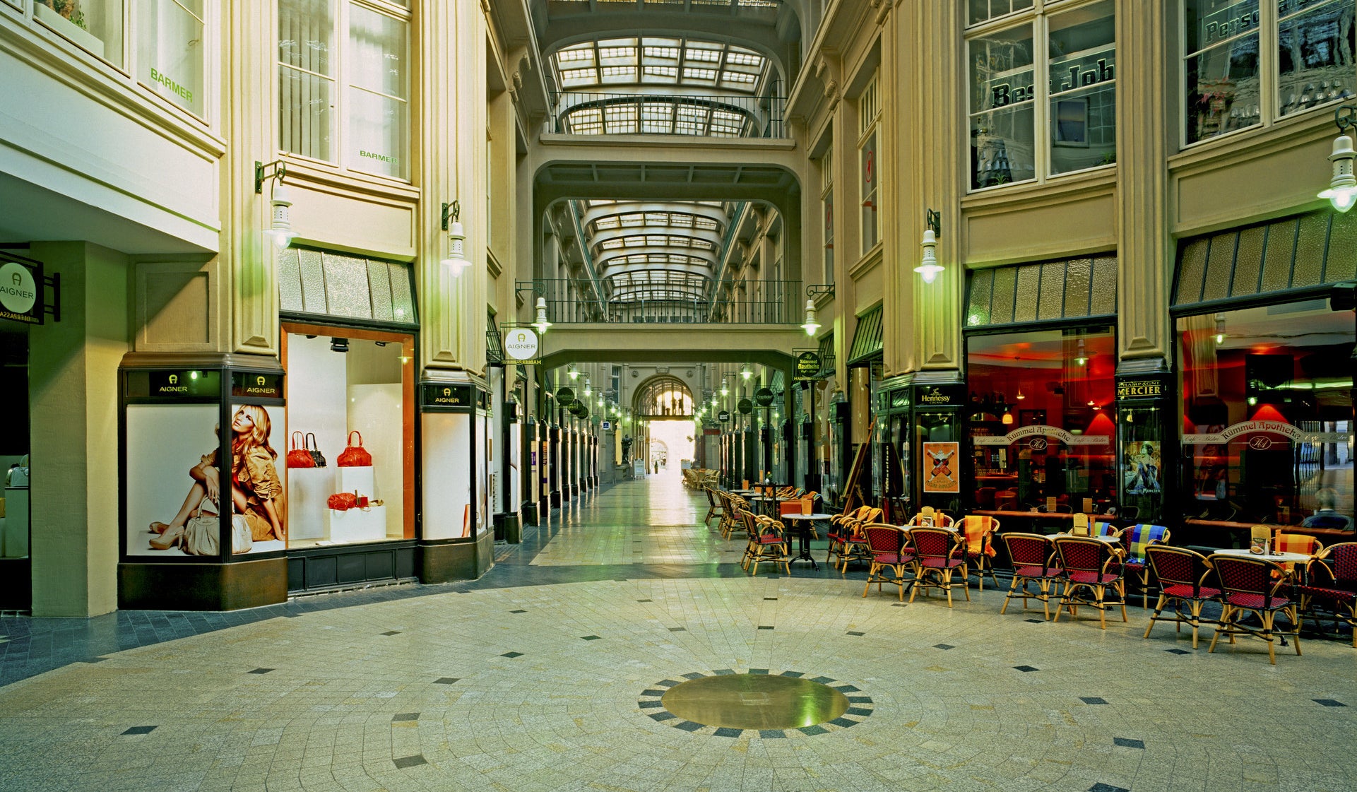 Empty shopping arcade