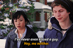 Knives tells Scott she's never kissed a guy and she says