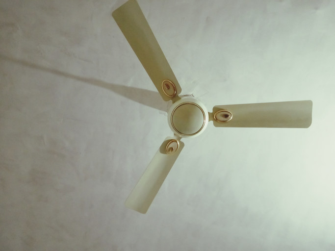 A white ceiling fan