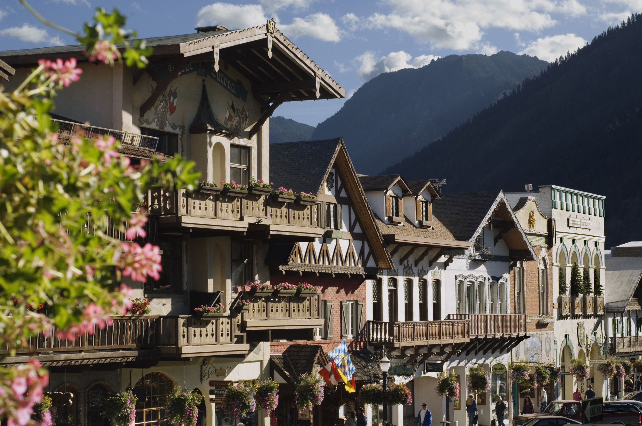 A Bavarian-style village located near the Cascade Mountains
