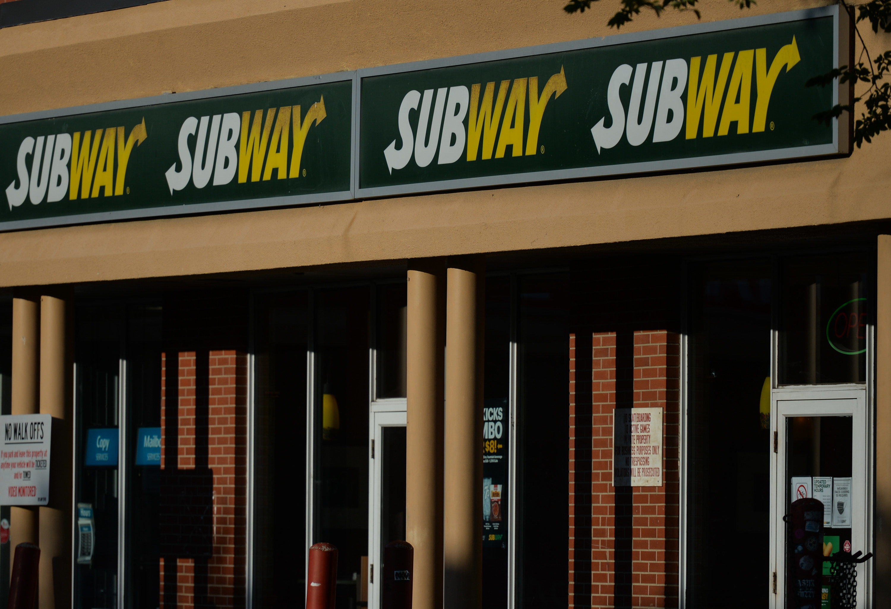 The exterior of a Subway store