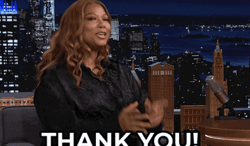Queen Latifah diciendo &quot;gracias&quot;.