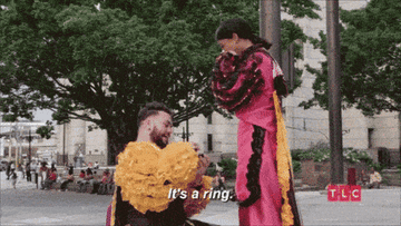 GIF of two people on &quot;90 Day Fiance&quot; exchanging a promise ring
