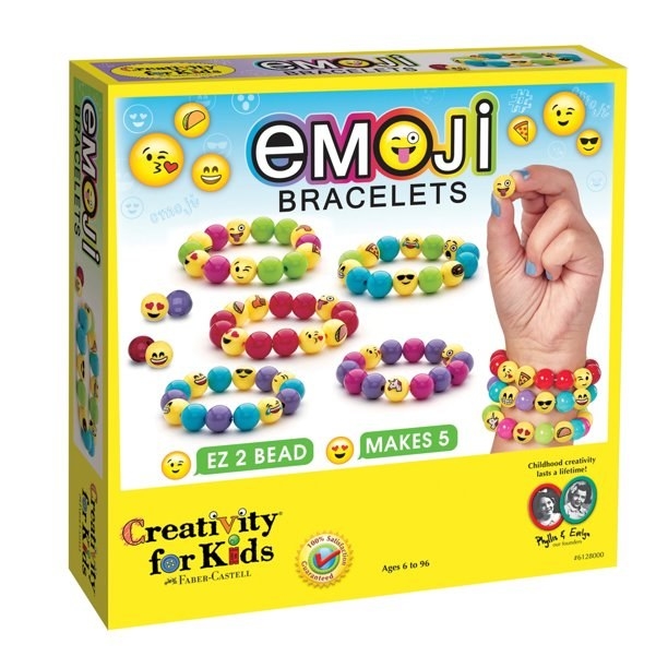 Creativity for Kids Emoji Bracelet - Multicolor Child Craft Kit for Boys and Girls