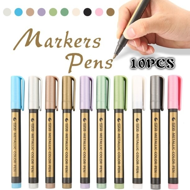 Willstar 10 Colors Premium Metallic Marker Pens Paint Pens