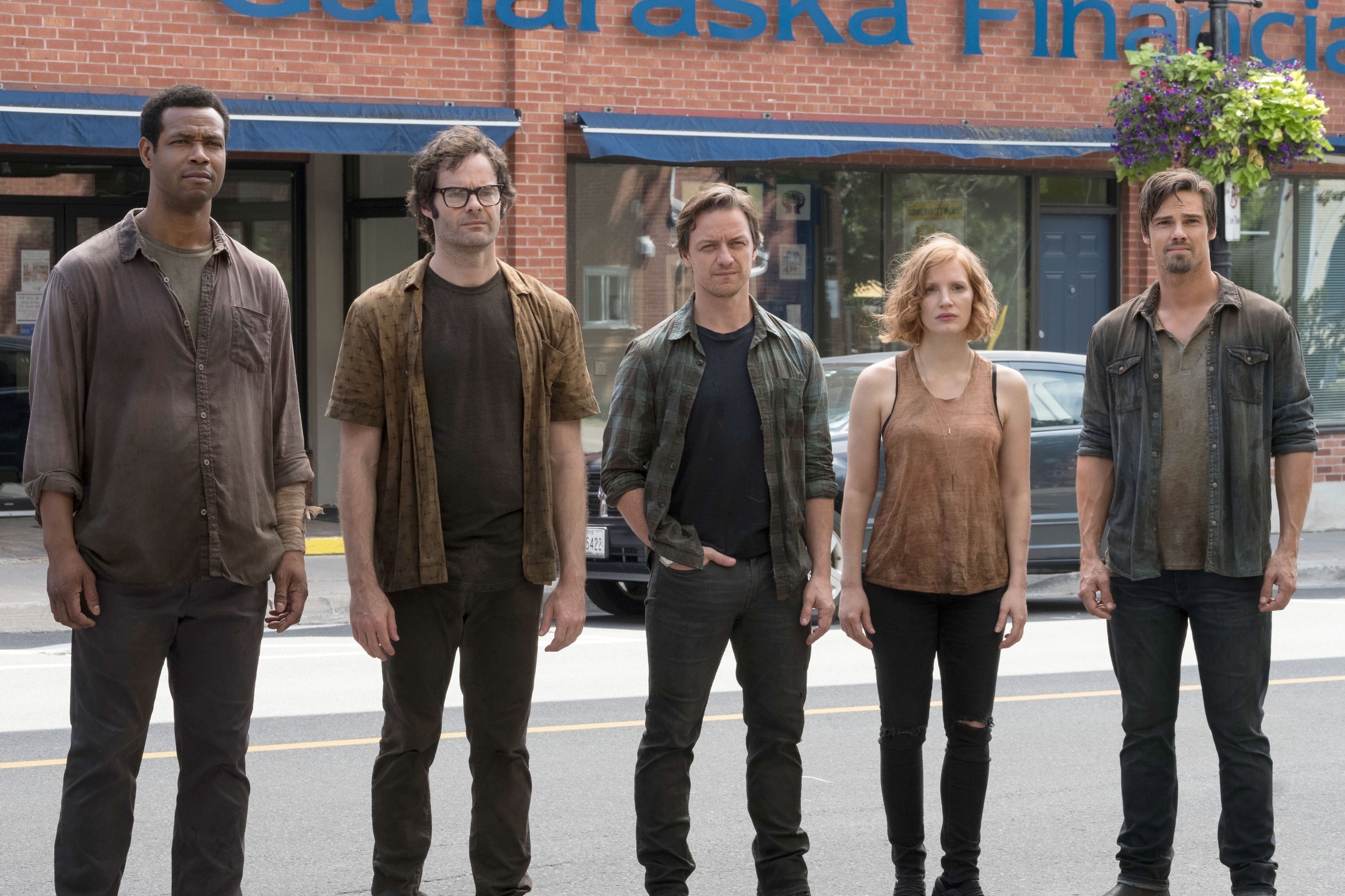 (L-R) Isaiah Mustafa, Bill Hader, James McAvoy, Jessica Chastain and Jay Ryan in &quot;It: Chapter Two&quot;