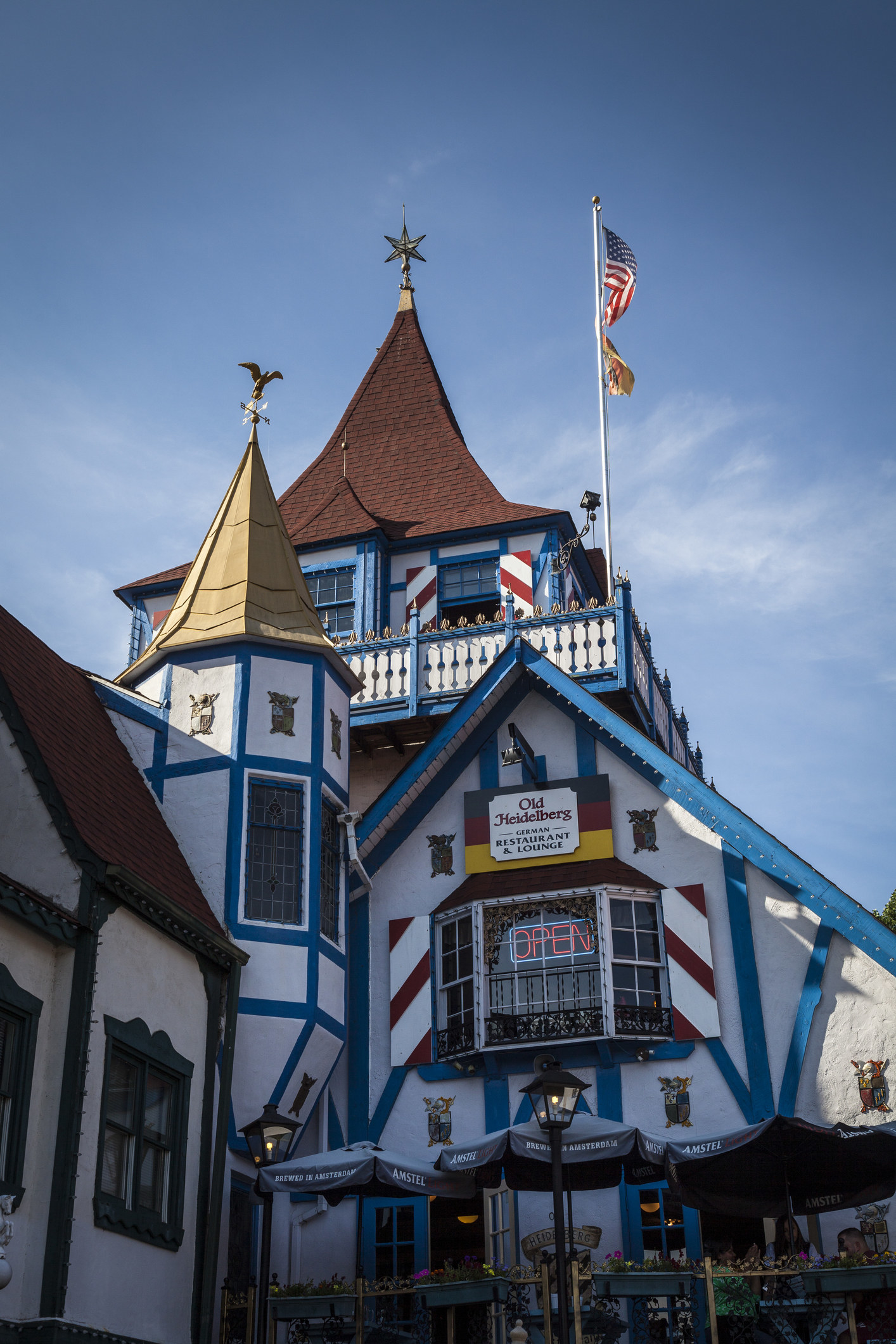 Tall, Bavarian-style buildings