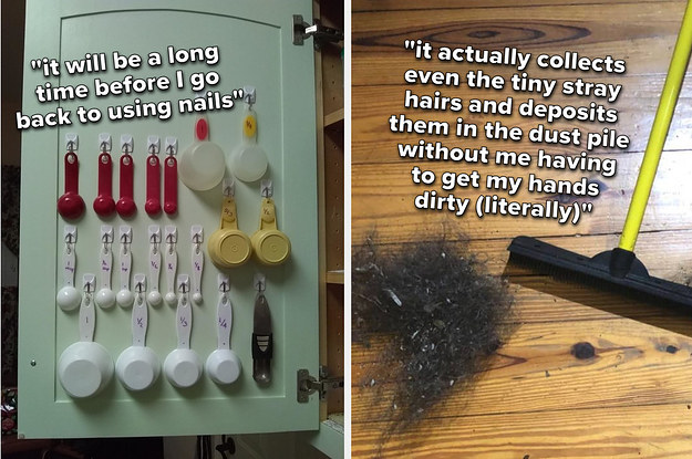Measuring spoons and cups held up by the hooks