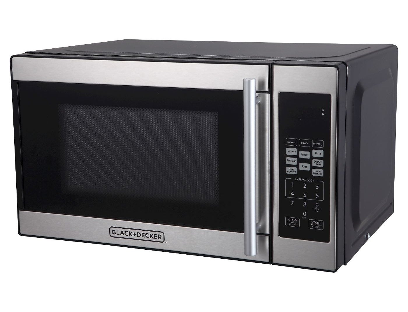 black and silver microwave