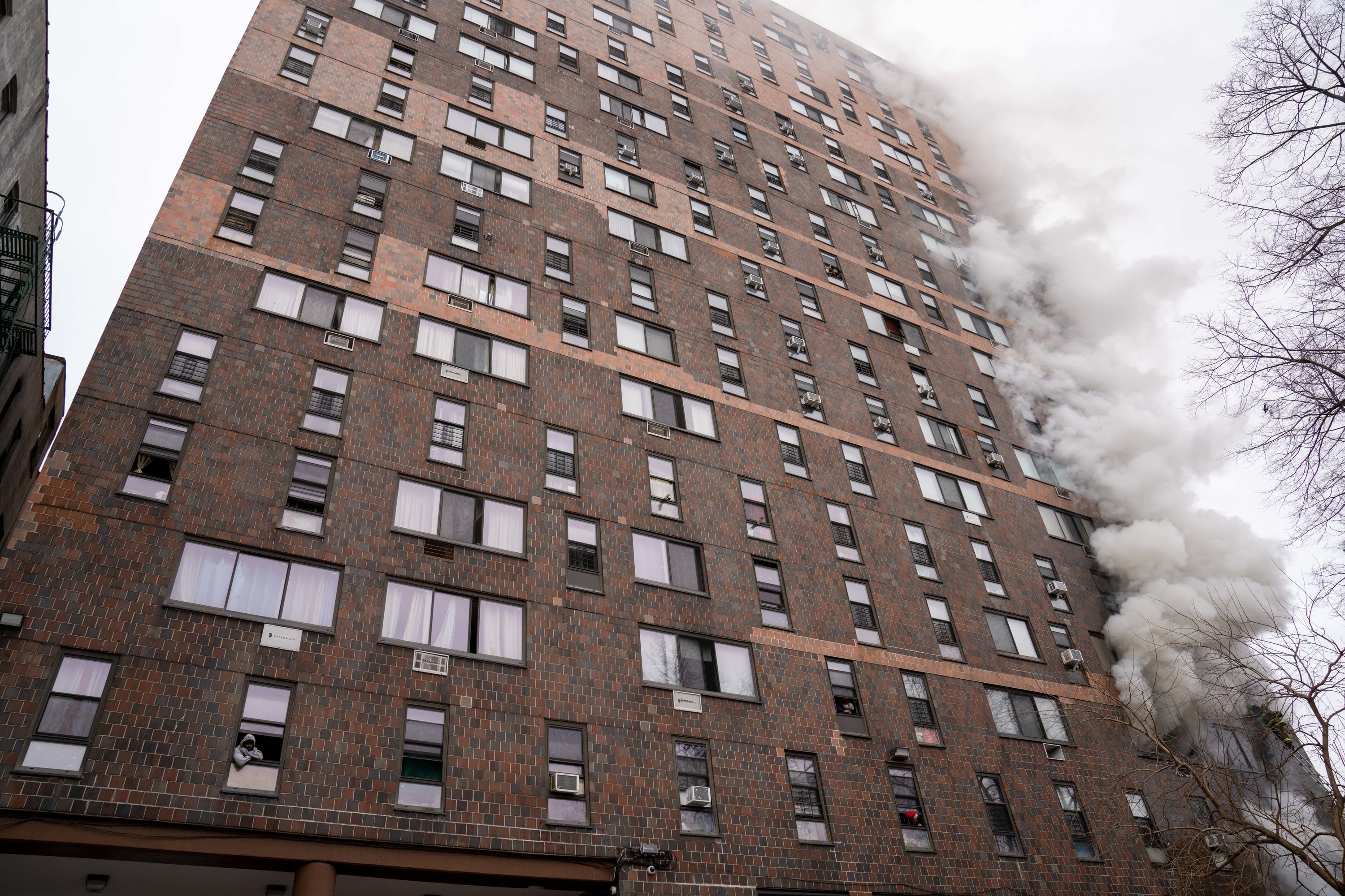 The edifice of a brick building