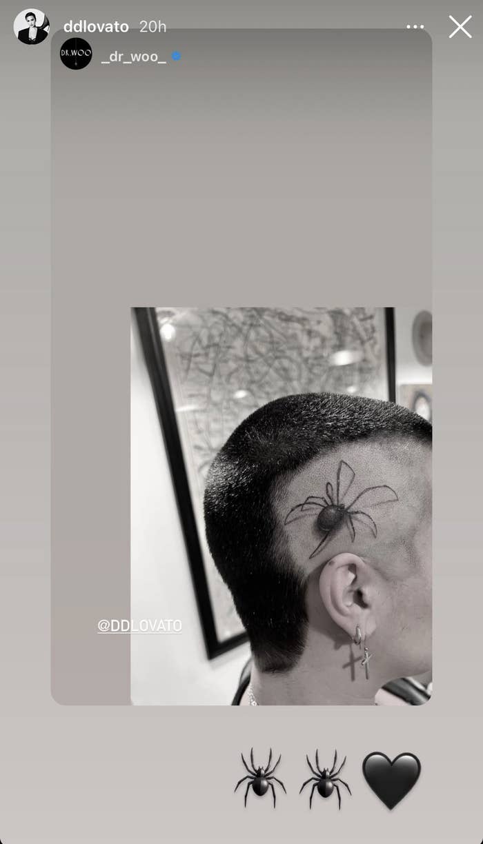 A repost of Dr. Wu&#x27;s post of Demi&#x27;s head tattoo.