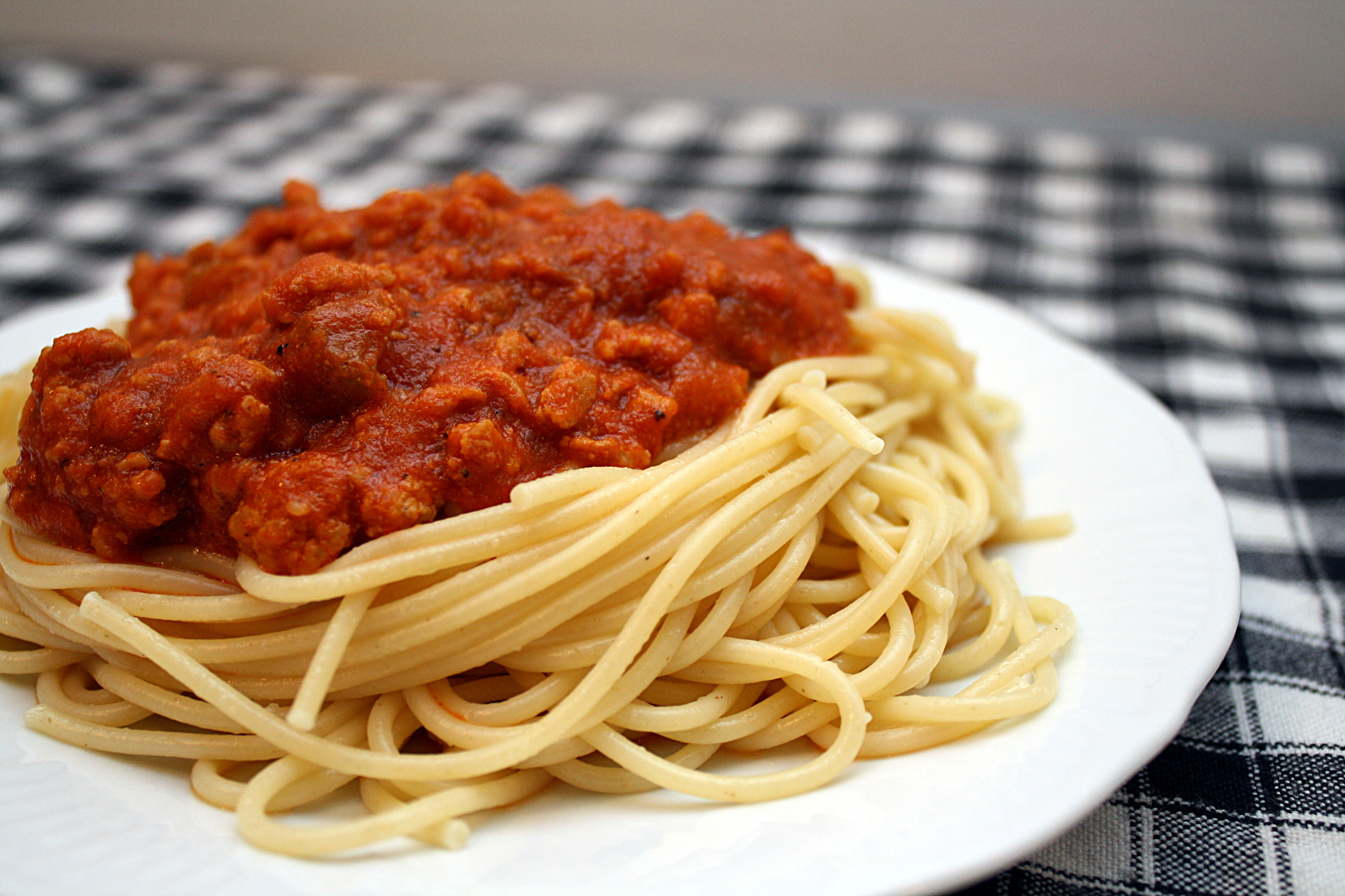Spaghetti with bolognese sauce.
