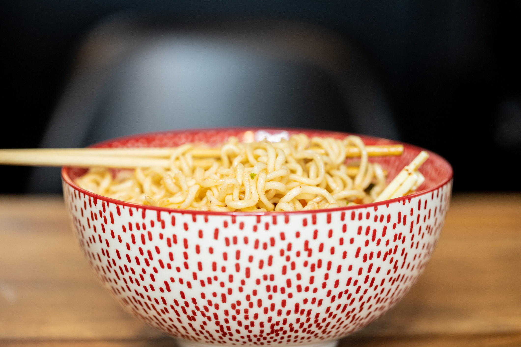 A bowl of dry ramen.