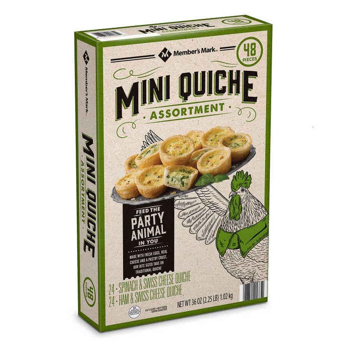 A box of mini quiches
