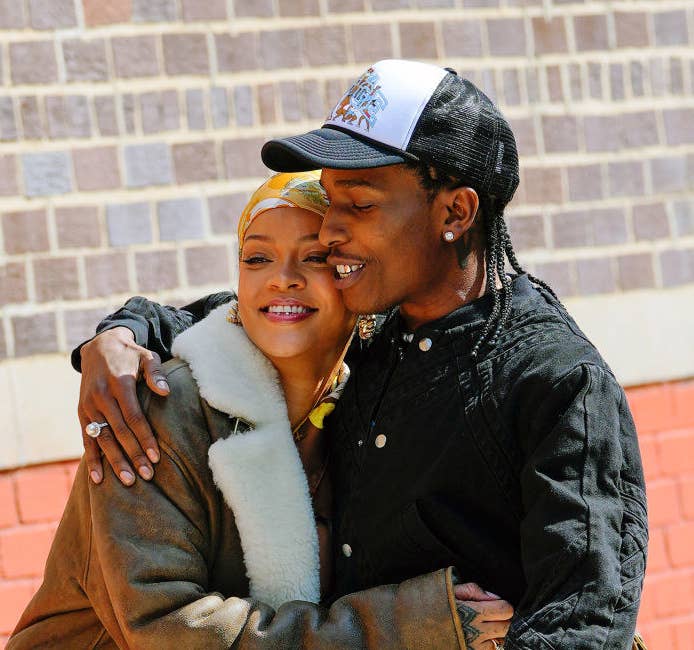 Rihanna hugs Rocky