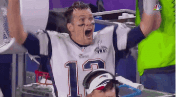 Tom Brady jumps in excitement