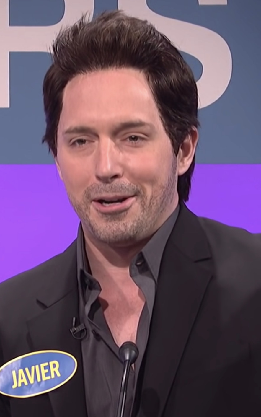 Bennett impersonating Bardem during a &quot;Celebrity Family Feud&quot; sketch