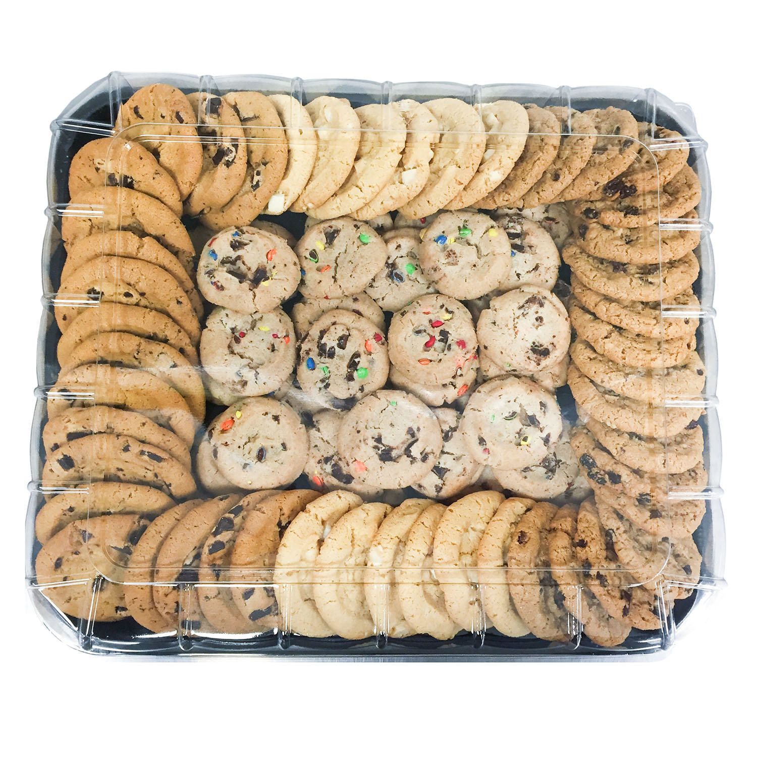 A tray of cookies