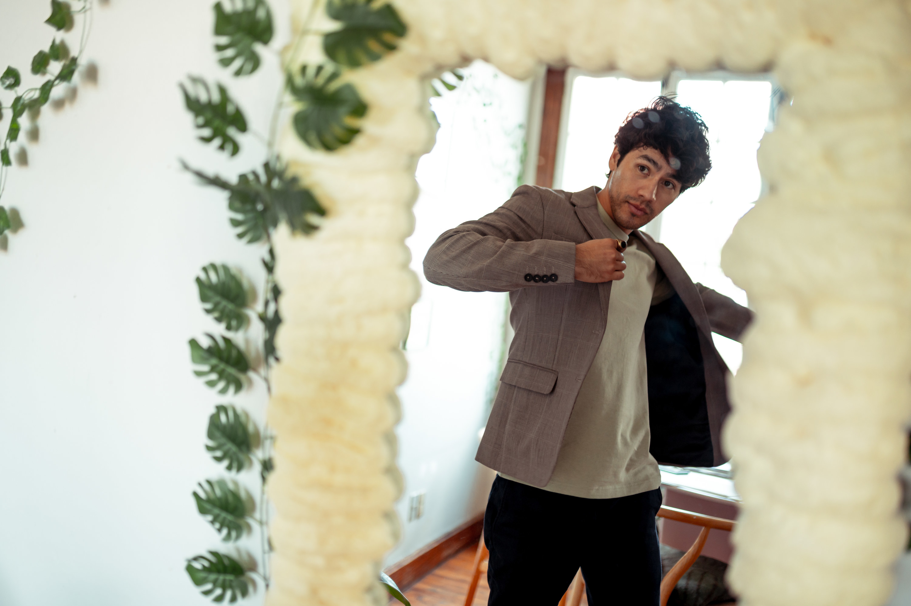 Man getting dressed for work