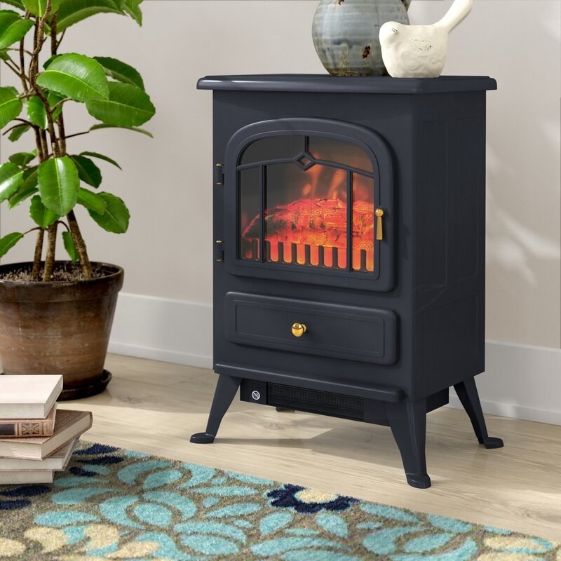 An image of a black electric fireplace