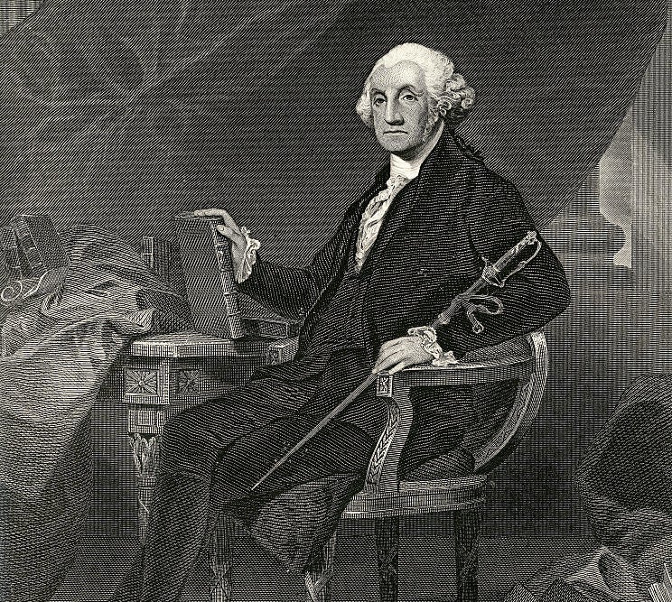 A seated portrait of George Washington circa 1795