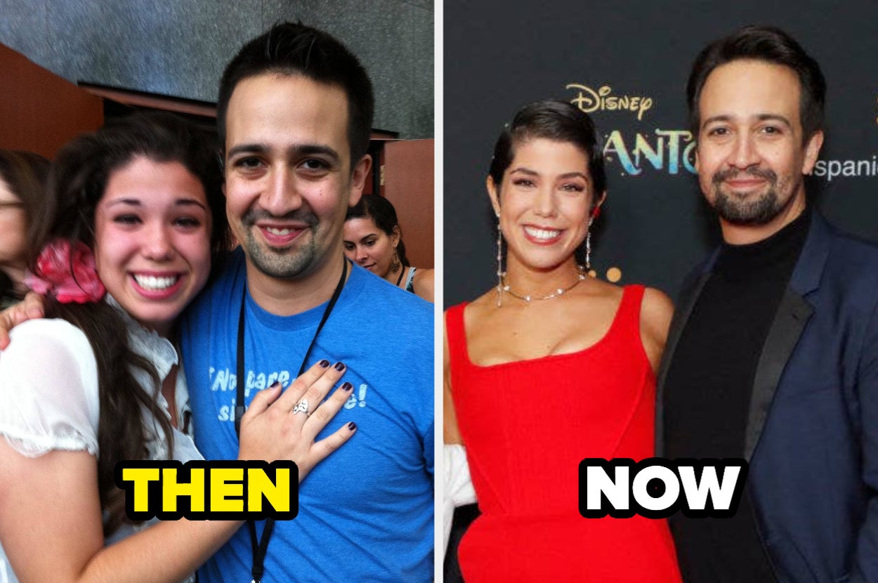 Jessica Darrow and Lin-Manuel Miranda then vs. now