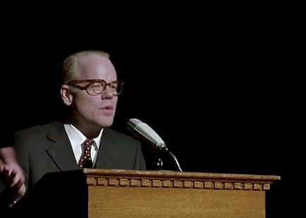 Philip Seymour Hoffman as in Capote