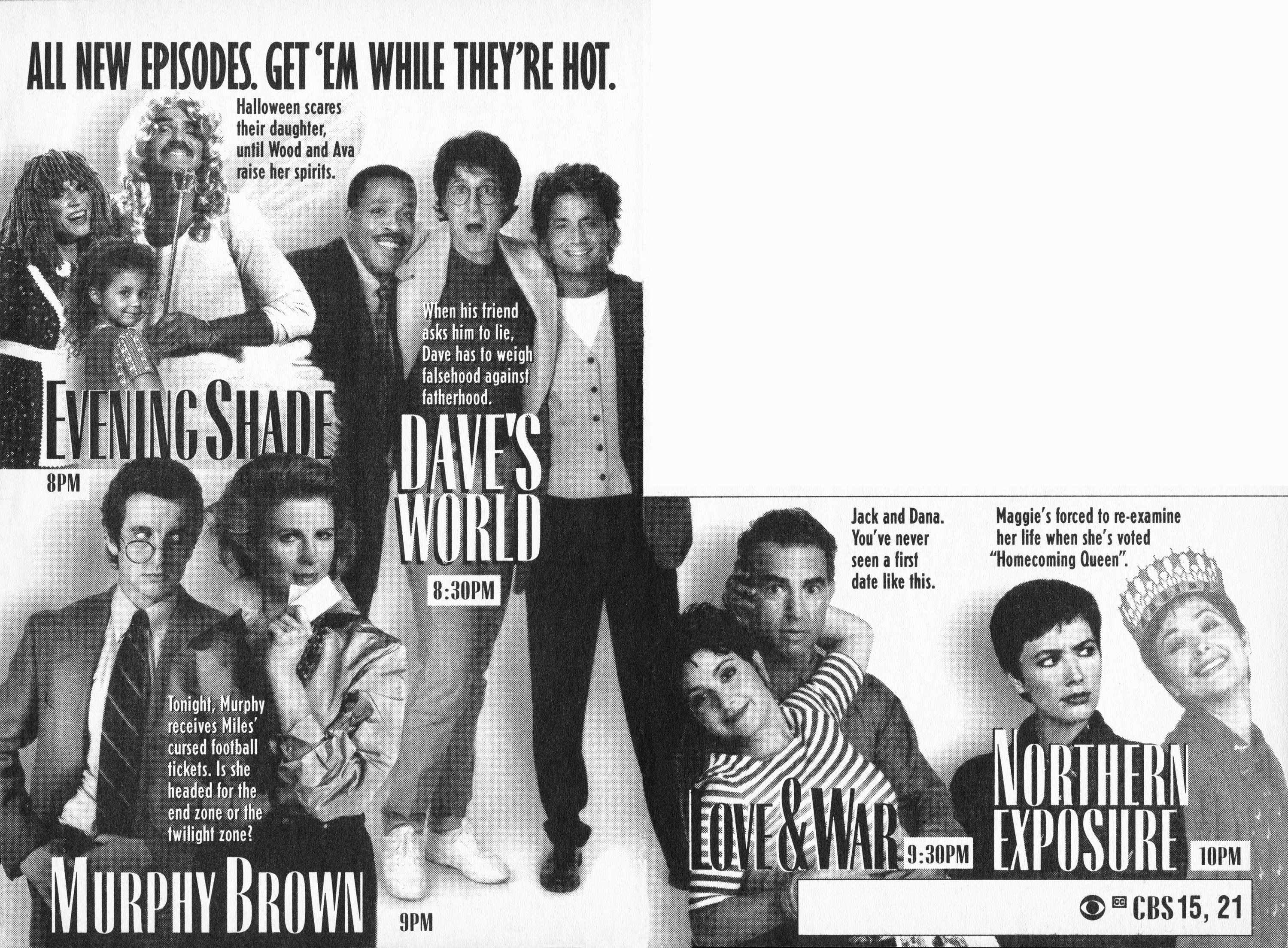 CBS Television advertisement as appeared in the October 23, 1993 issue of TV Guide magazine