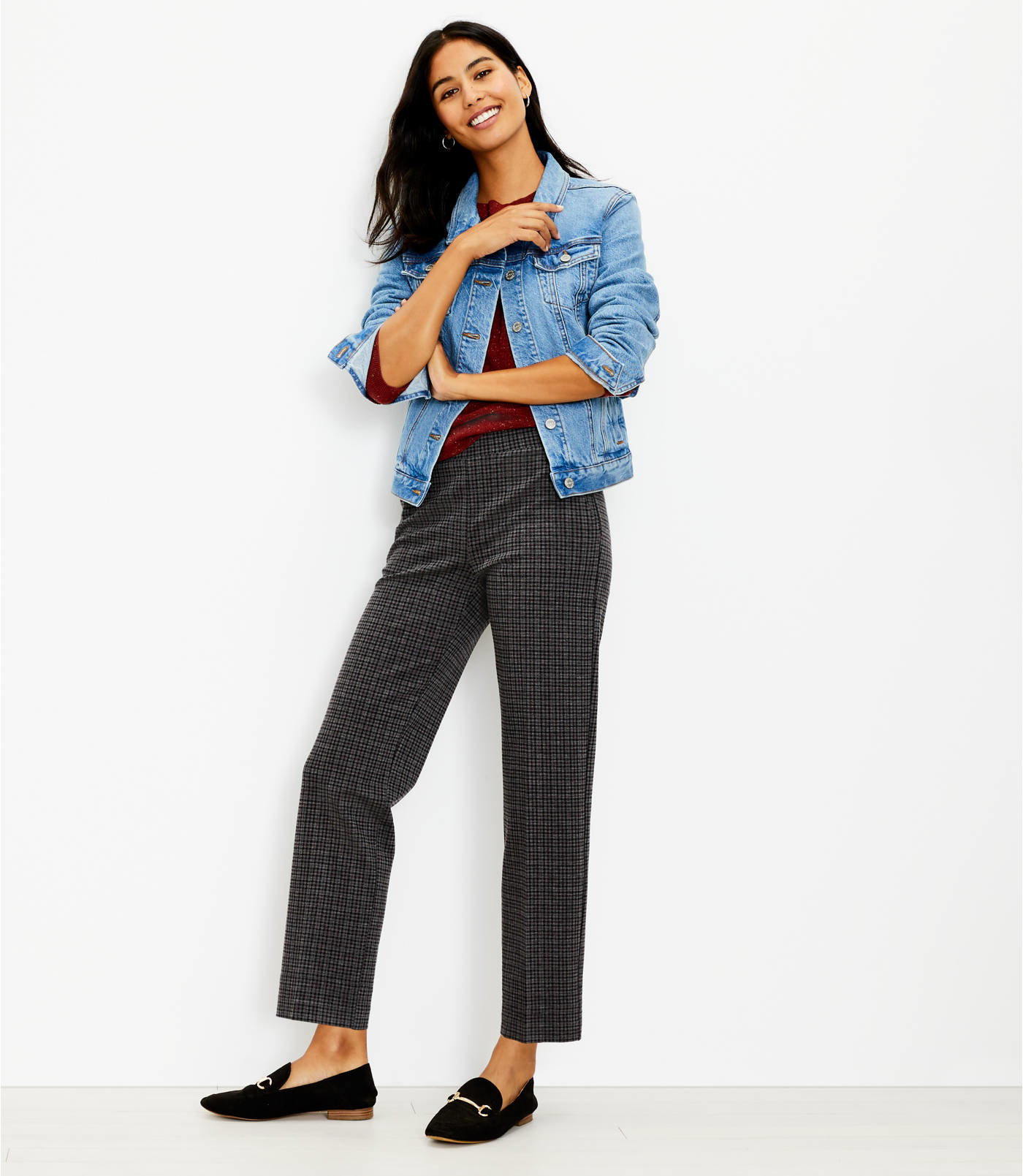 Plaid skinny ankle on sale pants