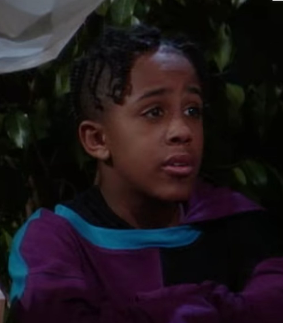 Marques Houston as Roger talks to Tia and Tamera through their window in &quot;Sister, Sister&quot;