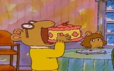 Arthur eating cake