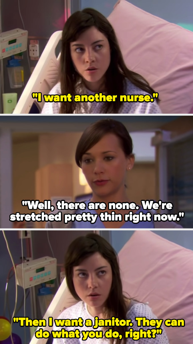 April telling Ann to get a janitor because they can do what nurses do