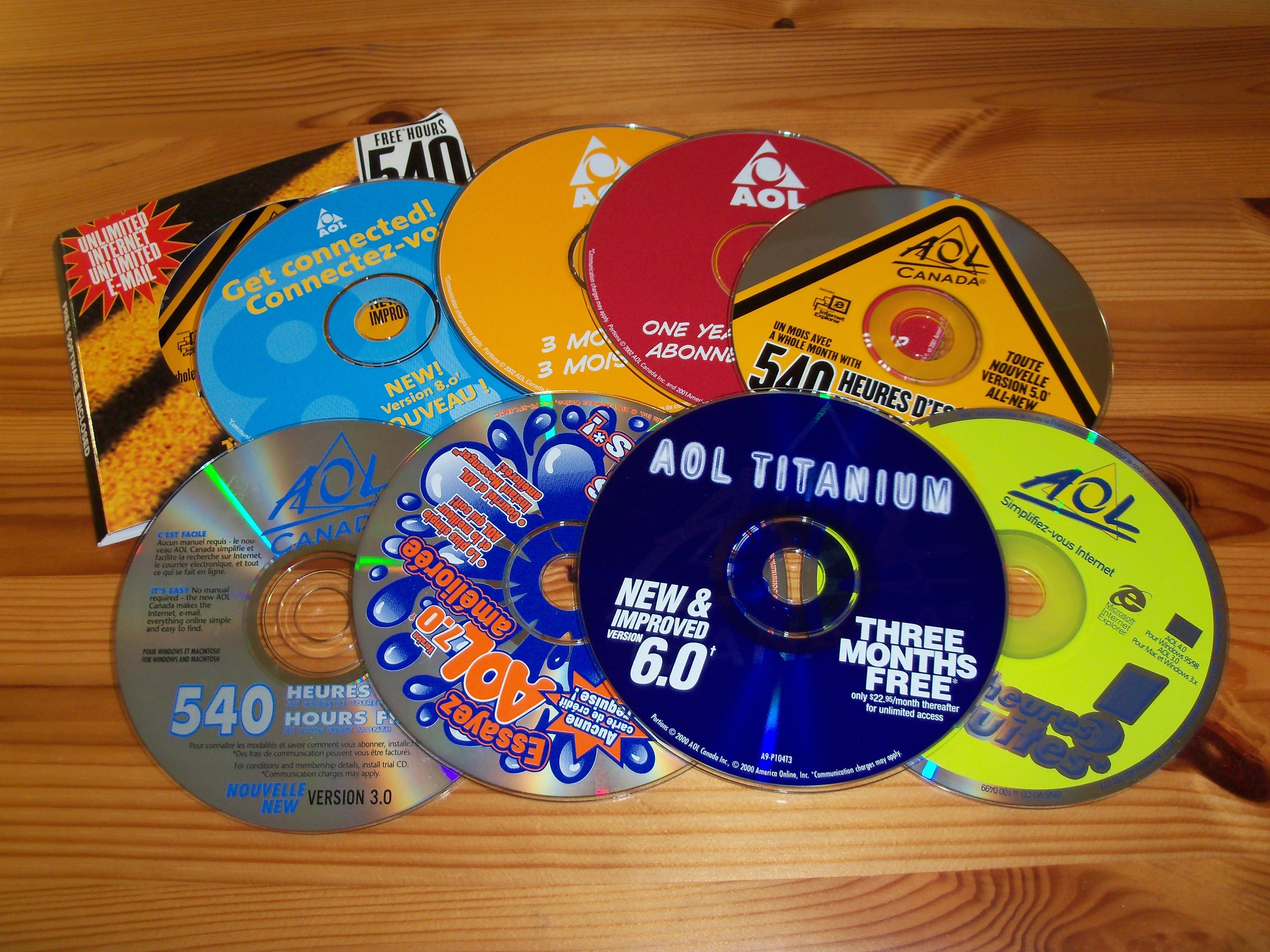 stack of aol cds