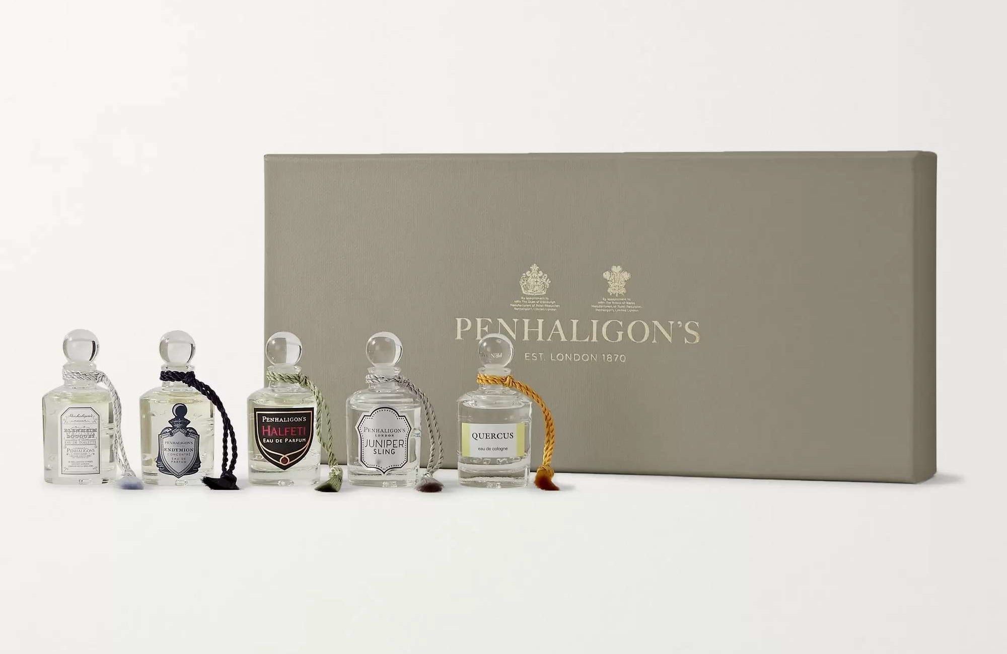 Gift box with five mini bottles on display