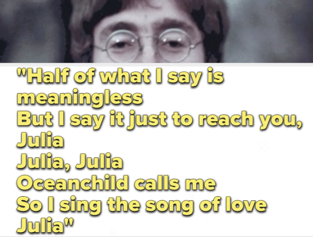 John Lennon and lyrics from the song Julia