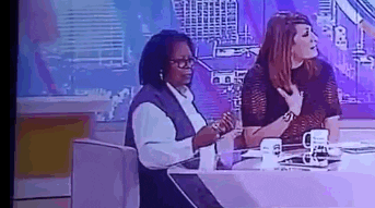 Whoopi grabs her heart in astonishment