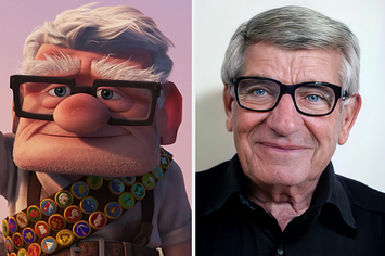 Animated Carl Fredricksen from Up, and him reimagined as human