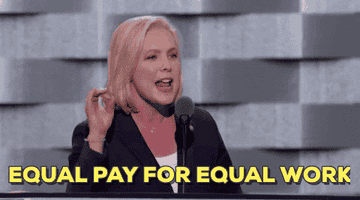 Sen. Kirsten Gillibrand saying &quot;Equal pay for equal work&quot;