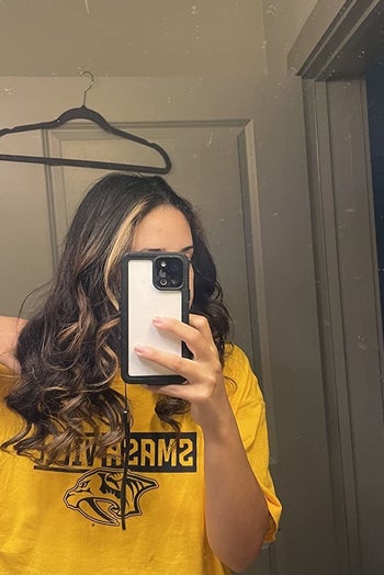 the same reviewer showing big curls the morning after