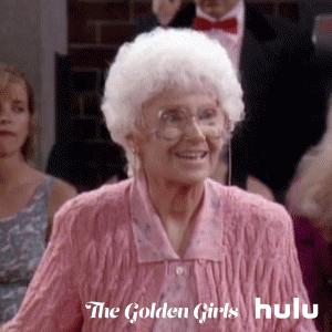 Gif of Sophia from The Golden Girls bobbing her head up and down