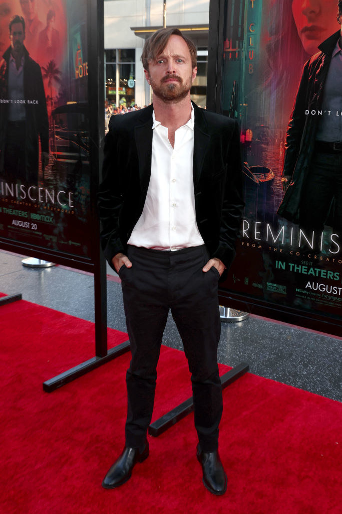 Aaron Paul is at the premiere of Reminiscence in 2021