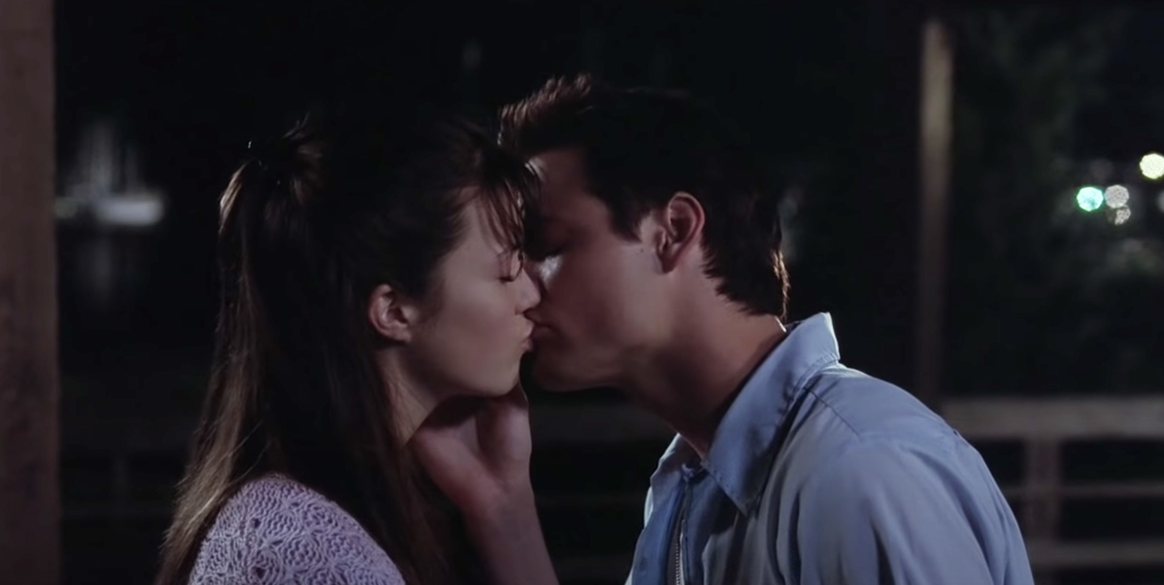 Shane and Mandy kissing in a scene from the film