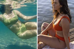 models wearing leakproof period friendly bikinis