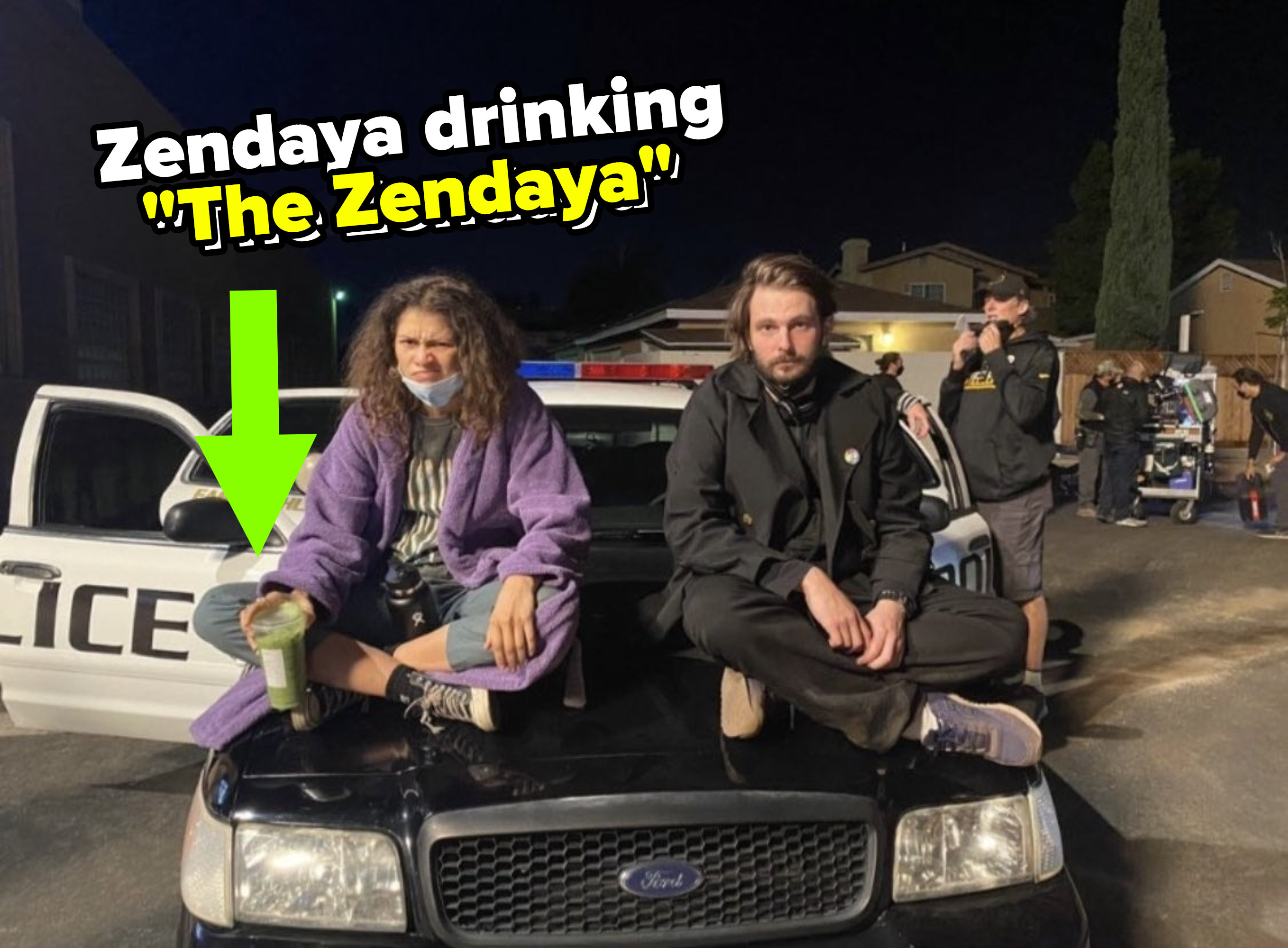 Zendaya and director Sam Levinson on the set of &quot;Euphoria&quot;