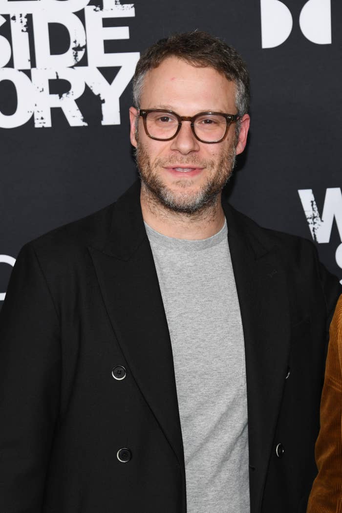 Rogen smiles